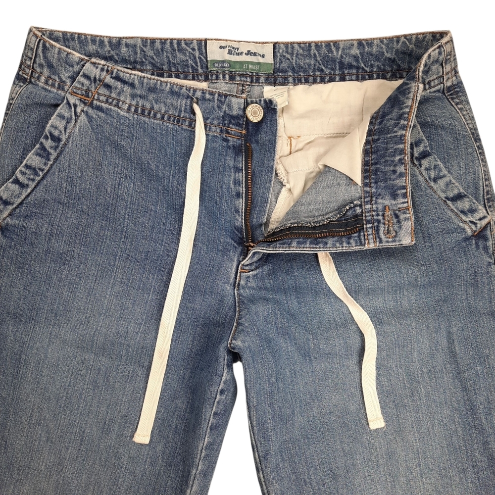 Old Navy VTG 90'S Wide Leg Crop/Capri Baggy Cotton Blue Jeans SZ 6 - Picture 4 of 10